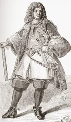François de Neufville, 2º duque de Villeroy, 1644-1730. Soldado francés. De Les Heures Libres publicado en 1908.
