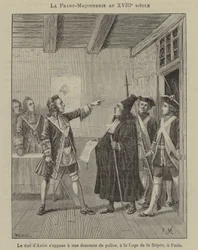 Masonería en el siglo XVIII: El duque de Antin objetando una redada policial en la logia de la Rapee en París