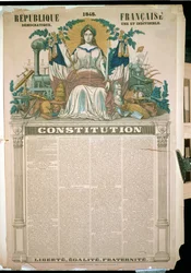República Francesa, Constitución de 1848 (grabado en color)