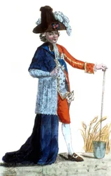 Revolución Francesa: Un hombre con parte del vestido... Escuela Francesa