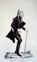 Revolución Francesa: Caricatura sobre los jacobinos en el momento de la escisión del movimiento "J