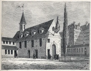 Revolución Francesa: lugar de reunión del club de los Jacobinos en París, un antiguo convento en el distrito de Saint-Honoré (Saint Honoré). Grabado de 1889. Colección privada