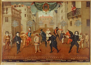 Cómicos franceses e italianos ... (pintura sobre lienzo)