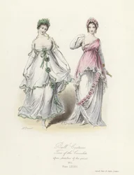 Traje de baile francés, época del Consulado