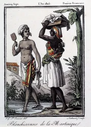 Colonias francesas: blanqueadores de Martinica a las Indias Occidentales. Grabado de 1805. Chartres, Museo de Bellas Artes