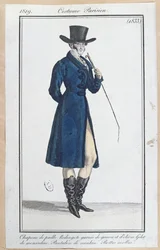 Frac con sombrero de paja, pantalones de nankeen y botas suaves, 1819