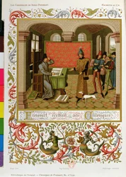 Froissart (1333-140001) escribiendo sus crónicas (facsímil del Ms. 5190)