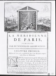 Portada del primer capítulo de La Meridienne de Paris por Cesar-Francois Cassini de Thury, 1744