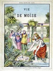 Frontispicio del libro “Vida de Moisés”, ed. Olivier Pinot, Epinal, finales del siglo XIX