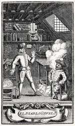Portada de Dubercelle para "The Devil upon Two Sticks", c.1787