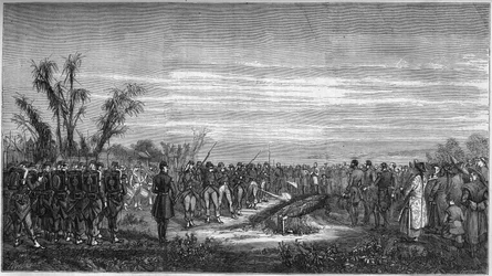 Funeral del General Edouard Collineau (1810-1861) en Tsien Tsin (China), 15 de enero