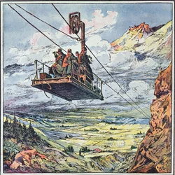 Funicular en los Alpes italianos, 1916