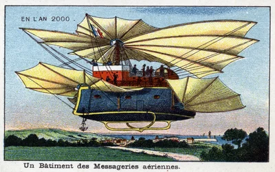 Días futuros: Una visión del siglo XIX del año 2000 - Un edificio de mensajerías aéreas