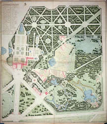 Plano general de los parques de los dos Palacios de Trianon, Versalles, principios del siglo XIX