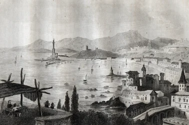 Génova - Genes - Génova - Grabado de “Italia Pintoresca” por M. de Norvins, Ch. Nodier 1834-1836.