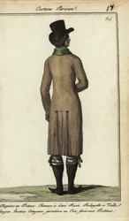 Caballero con abrigo largo de montar