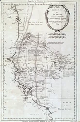 Mapa geográfico de Senegal de un Atlas de Philippe Buache (1700-1773) 1756 París, museo de historia natural