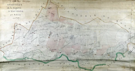 Mapa geométrico de la señoría de Hauterive por Labrune en 1787