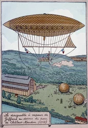 El aerostato de vapor de Giffard sobre el Parque Chalais