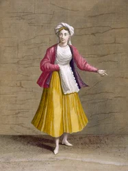 Niña de San Juan de Patmos, de la Colección de Cien Grabados que Representan las Diferentes Naciones del Levante por Charles de Ferriol, grabado por Gerard Scotin, 1707-08