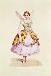 Niña en un disfraz de abeja, el emblema de Bonaparte, usado en una fiesta de disfraces dada por Napoleón III y la Emperatriz Eugenia, 9 de febrero de 1863