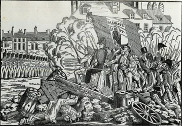 Gloriosas y memorables luchas de julio de 1830 en el distrito del Ayuntamiento de París - Revolución de 1830 - Las batallas en los días de julio de 1830 en París