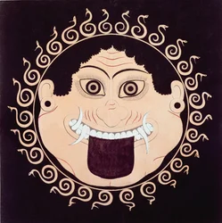 Cabeza de Gorgona, copia de un jarrón griego antiguo original, principios del siglo XIX