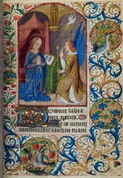 H/L-3-3 fol. 26r La Anunciación, del Libro de Horas, Uso de París, mediados del siglo XV