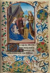 Adoración de los Magos, del Libro de Horas, Uso de París, mediados del siglo XV