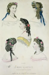 Peinados de Monsieur Croisat, de La Mode Illustrée, 1865