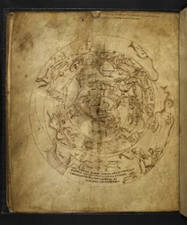 Harley 647 f.21v Diagrama de los hemisferios norte y sur, de 