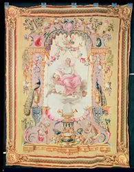 Armonía y Juno: del Triunfo de los Dioses, tapiz de Gobelinos, 1699