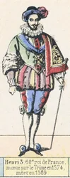 Enrique III, 62º rey de Francia, subió al trono en 1574, murió en 1589