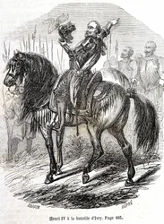 Enrique IV (1553 - 1610) en la Batalla de Ivry (14/03/1590) - en 
