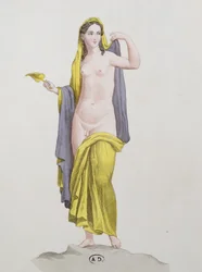 Hermafrodita, de un fresco pompeyano, hacia 1800
