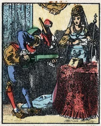 Historia del Dr. Pulcinella (Polichinelle). Grabado en madera de Imagerie Pellerin - Epinal, sd. Finales del siglo XIX.