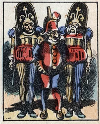 Historia del Dr. Pulcinella (Polichinelle). Grabado en madera de Imagerie Pellerin - Epinal, sd. Finales del siglo XIX.
