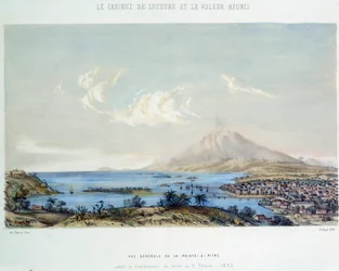 Historia de las colonias francesas: vista general de Pointe-à-Pitre en Guadalupe antes del terremoto del 8/02/1843