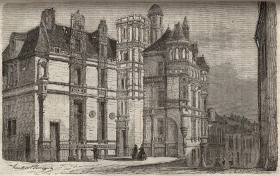 Hotel de Anjou en Angers - grabado en “Histoire de France” por Victor Duruy (1811-1894) - 1882