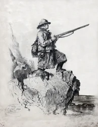 Cazador con su perro