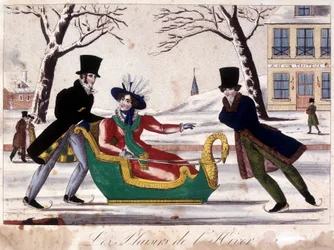 Patinaje sobre hielo - imagen de Epinal