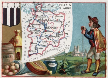 Ille-et-Vilaine, Francia. Serie sobre los Departamentos Franceses. Cromolitografía, circa 1920. Colección privada