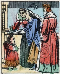 Ilustración para “Riquet a la houppe”, cuento de Charles Perrault (1628-1703), escritor francés. Grabado en madera de Imaging Pellerin - Epinal, finales del siglo XIX.
