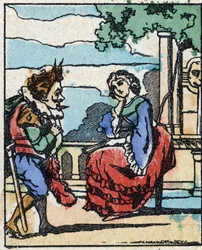 Ilustración para “Riquet a la houppe”, cuento de Charles Perrault (1628-1703), escritor francés. Grabado en madera de Imaging Pellerin - Epinal, finales del siglo XIX.