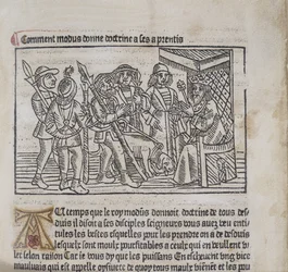 Ilustración de Le Livre du Roy Modus et de la Reine Racio por Henri Ferrieres, 1486
