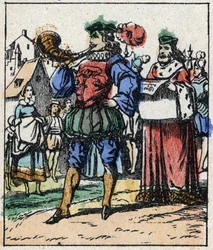 Ilustración del cuento de Charles Perrault “Cenicienta o La zapatilla de cristal”. Grabado en madera de Imaging Pellerin - Epinal, finales del siglo XIX.