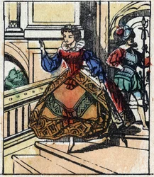 Ilustración del cuento de Charles Perrault "Cenicienta o La zapatilla de cristal". Grabado en madera de Imaginería Pellerin - Epinal, finales del siglo XIX.