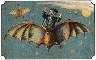 Ilustración del libro "Viaje a la luna antes de 1900" de A. de Ville-d