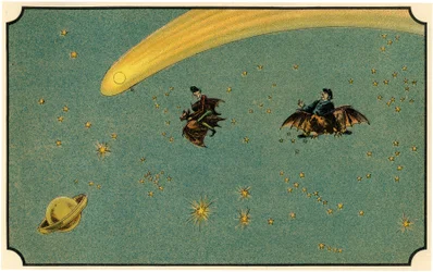 Ilustración del libro "Viaje a la luna antes de 1900" de A. de Ville-d