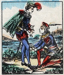 Ilustración del cuento "Las aventuras de Grand Flandrin". Grabado en madera de Imaging Pellerin - Epinal, sd. Finales del siglo XIX.